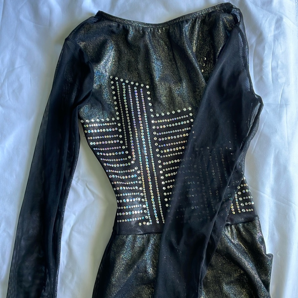 Black and Metallic Dance Costume for Tap or Jazz Dances